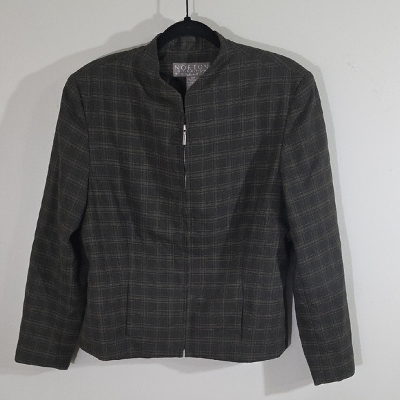 Norton McNaughton Gold and Gray Blazer with Tailored Fit - Picture 1 of 5
